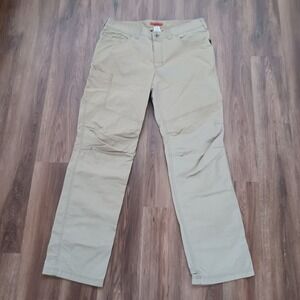 LL Bean Riverton Pants Cargo Khaki Utility Hiking Outdoors Canvas Mens Sz 36/32